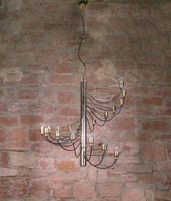 Spiral Brass Chandelier by Gino Sarfatti, 1950s-DEK-932552