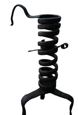 Spiral Candlestick in Wrought Iron, 17th Century-RIK-1778298