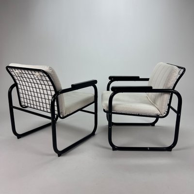 SPostmodern Black and White Armchairs, 1980s, Set of 2-RMX-1421341