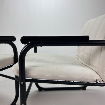 SPostmodern Black and White Armchairs, 1980s, Set of 2-RMX-1421341