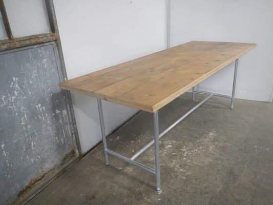 Spruce Table on Aluminium Base, 1960s-WWQ-1706585