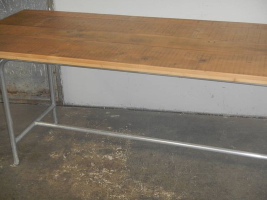 Spruce Table on Aluminium Base, 1960s-WWQ-1706585