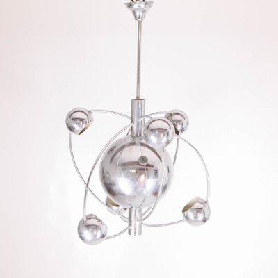 Sputnik Chandelier in Chromed Metal by Goffredo Reggiani, 1970s-DSC-1194119