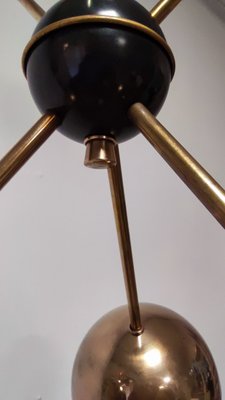 Sputnik Chandelier with Half-Brass Metal Spheres-QLH-1143403