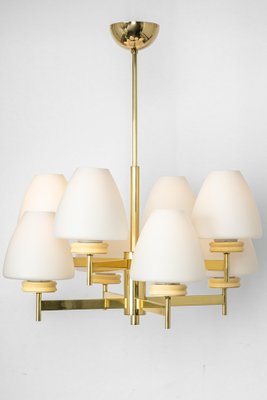 Sputnik Chandelier with Opal Glasses from Kaiser, Germany, 1970s-UGR-1095626