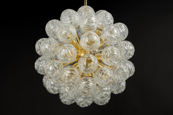 Sputnik Chandelier with Snow Glass Balls from Doria Leuchten, Germany, 1970s-UGR-1410508