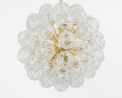 Sputnik Chandelier with Snow Glass Balls from Doria Leuchten, Germany, 1970s-UGR-1410508