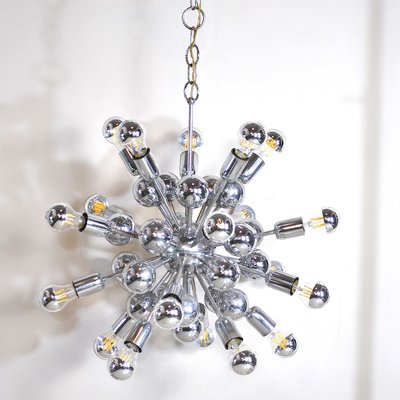 Sputnik Chromed Steel Ceiling Lamp from Reggiani, 1960s-JQO-836506