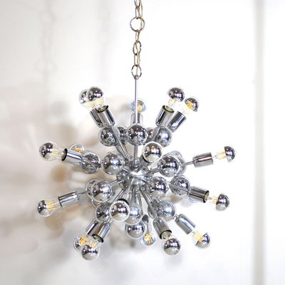 Sputnik Chromed Steel Ceiling Lamp from Reggiani, 1960s-JQO-836506