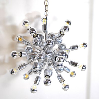 Sputnik Chromed Steel Ceiling Lamp from Reggiani, 1960s-JQO-836506