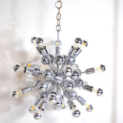 Sputnik Chromed Steel Ceiling Lamp from Reggiani, 1960s-JQO-836506