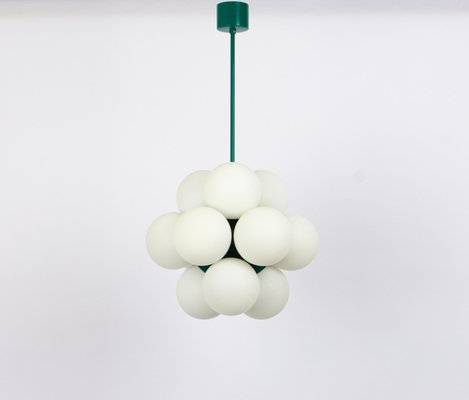 Sputnik Green Pendant Light in Opal Glass from Kaiser Idell / Kaiser Leuchten, Germany, 1970s-UGR-1718797