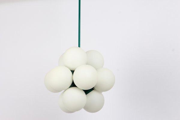 Sputnik Green Pendant Light in Opal Glass from Kaiser Idell / Kaiser Leuchten, Germany, 1970s-UGR-1718797