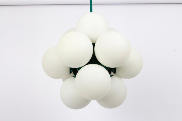 Sputnik Green Pendant Light in Opal Glass from Kaiser Idell / Kaiser Leuchten, Germany, 1970s-UGR-1718797