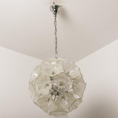 Sputnik Murano Glass and Chrome Chandelier in the Style of Venini, 1960s-VDW-861040