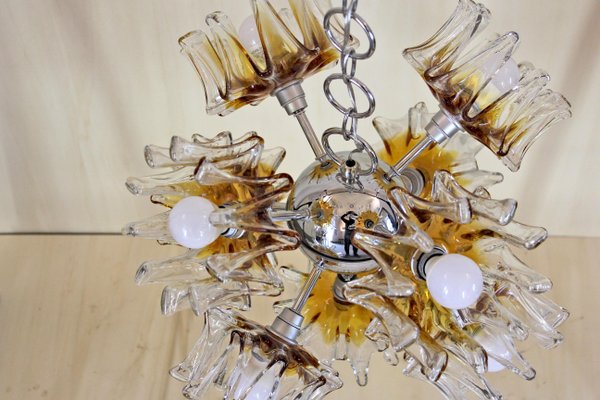 Sputnik Murano Glass and Chromed Iron Chandelier by Carlo Nason for Mazzega, 1970s-TOI-580134