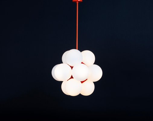 Sputnik Orange Pendant Light Opal Glass from Kaiser Idell / Kaiser Leuchten, Germany, 1970s-UGR-1744882