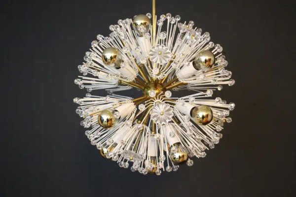 Sputnik Snowball Dandelion Chandelier Emil Stejnar for Nikoll, 1950s-YF-1763594