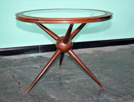 Sputnik Wood and Glass Round Coffee Table Set, Set of 2-HZ-1160965