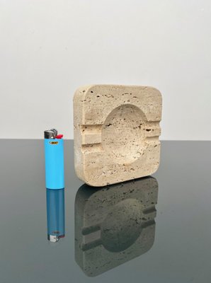 Square Ashtray in Travertine Attributed to Fratelli Mannelli, Italy, 1970s-LYQ-1288544