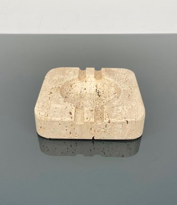 Square Ashtray in Travertine Attributed to Fratelli Mannelli, Italy, 1970s-LYQ-1288544