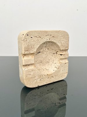 Square Ashtray in Travertine Attributed to Fratelli Mannelli, Italy, 1970s-LYQ-1288544