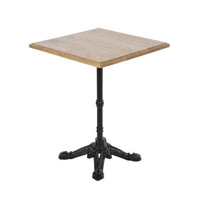 Square Bistro Table in Wood & Cast Iron-NQ-1340980