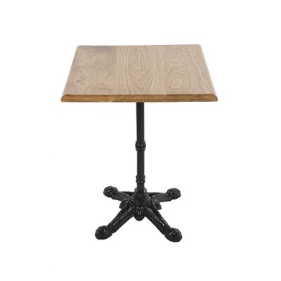 Square Bistro Table in Wood & Cast Iron-NQ-1340980