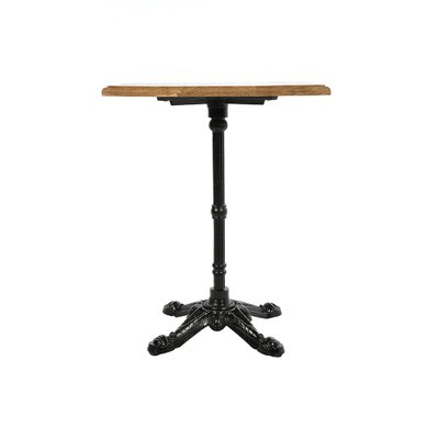 Square Bistro Table in Wood & Cast Iron-NQ-1340980