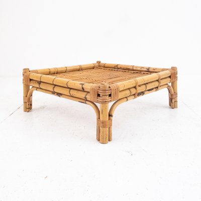 Square Coffee Table in Bamboo, Italy, 1970s-UPW-1741585