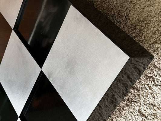 Square Coffee Table in Lacquered Steel and Brushed by Mario Sabot, 1970s-SSK-1705218