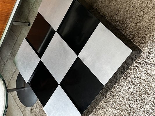 Square Coffee Table in Lacquered Steel and Brushed by Mario Sabot, 1970s-SSK-1705218