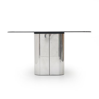 Square Glass and Steel Table by Marco Zanuso for Elam, 1970s-EZ-2041233