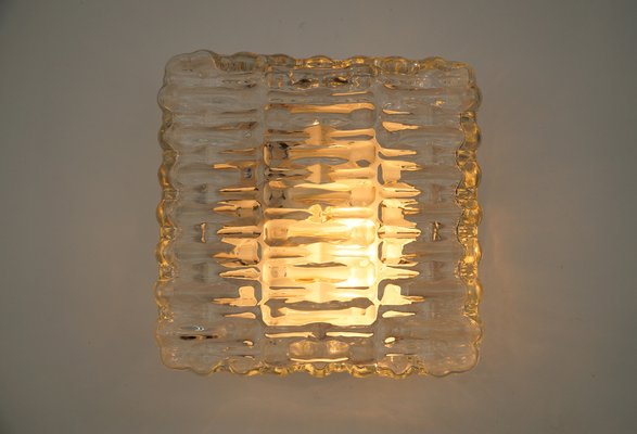 Square Glass Flush Mount or Wall Lamp, 1960s-KQB-1818315