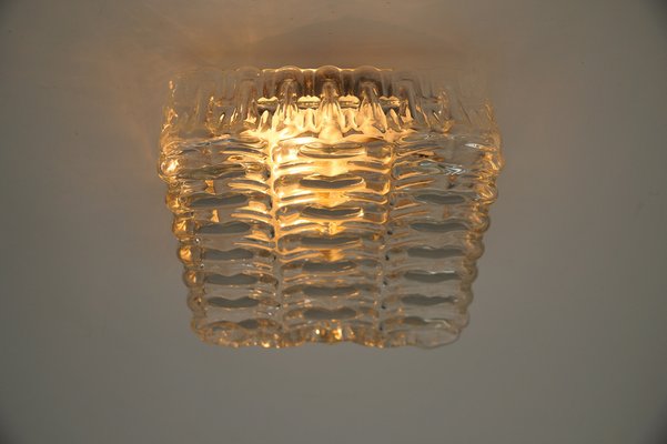 Square Glass Flush Mount or Wall Lamp, 1960s-KQB-1818315