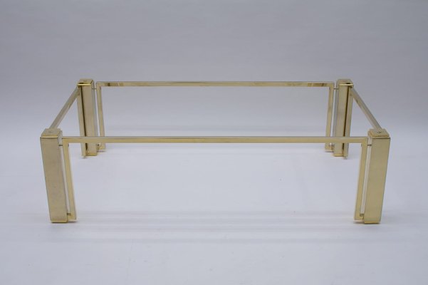 Square Golden Coffee Table, France, 1970s-KQB-942233