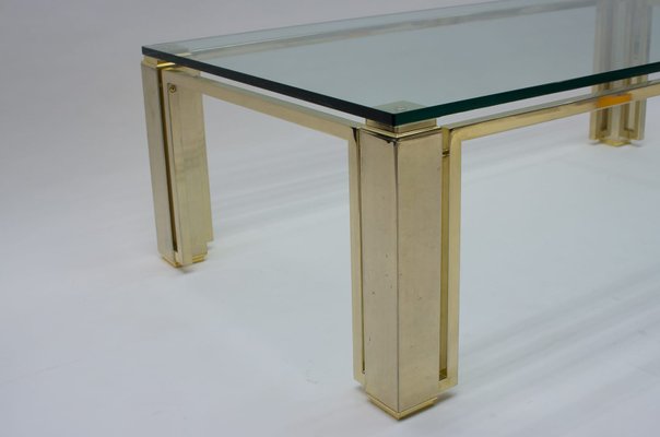 Square Golden Coffee Table, France, 1970s-KQB-942233