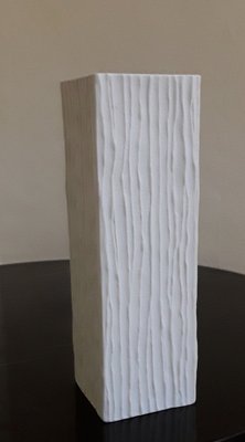 Square Relief Flower Vase in White Bisque Porcelain by Hutschenreuther, Hohenberg, 1960s-HOI-1408804