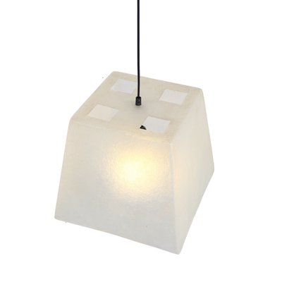 Square Transparent Fiberglass Look Pendant Lamp attributed to Roche Bobois, 1990s-XT-2028279