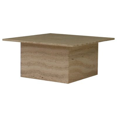 Square Travertine Coffee Table in the Style of Up&Up Mangiarotti, Italy, 1970s-TE-892945