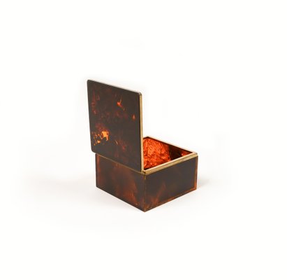 Squared Box in Faux Tortoiseshell & Acrylic Glass in the style of Christian Dior, Italy, 1970s-LYQ-1729863