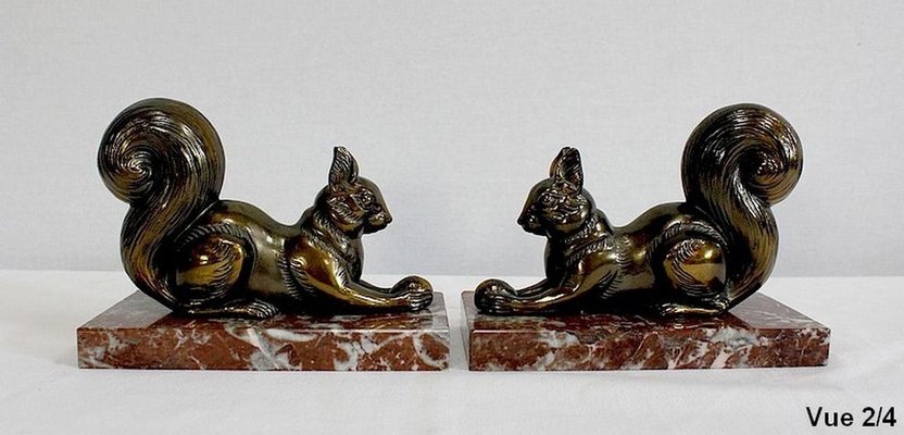 Squirrels Bookends, 1920, Set of 2-RVK-971549