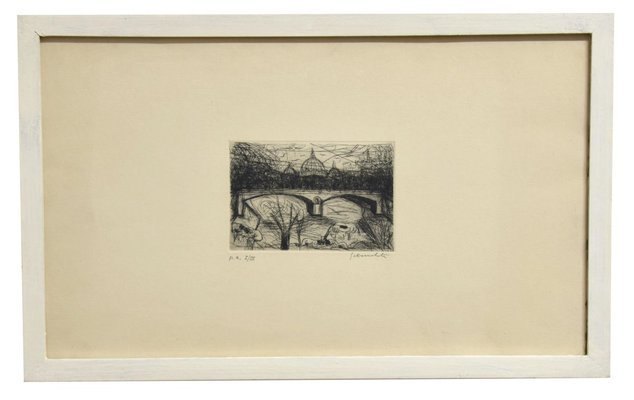 St Peter's View - Original Etching by N. Gattamelata - Late 20th Century Late 20th Century-ZCI-757423