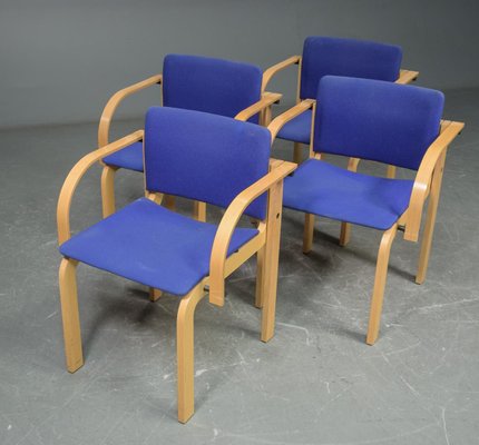 Stackable Beech Dining Chairs by Friis & Moltke for Fritz Hansen, 1980s, Set of 4-VVO-684423