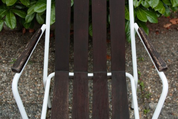 Stackable Garden Chairs in Teak and Steel Tube from Daneline Denmark, 1960s, Set of 5-OZL-1314523