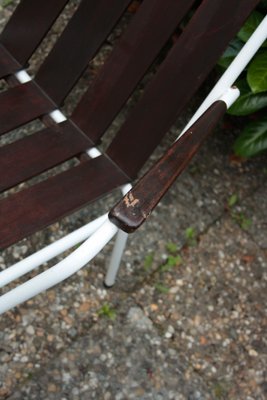 Stackable Garden Chairs in Teak and Steel Tube from Daneline Denmark, 1960s, Set of 5-OZL-1314523