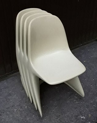 Stackable Plastic Chairs by Alexander Begge for Casala, 1974, Set of 4-HOI-778935