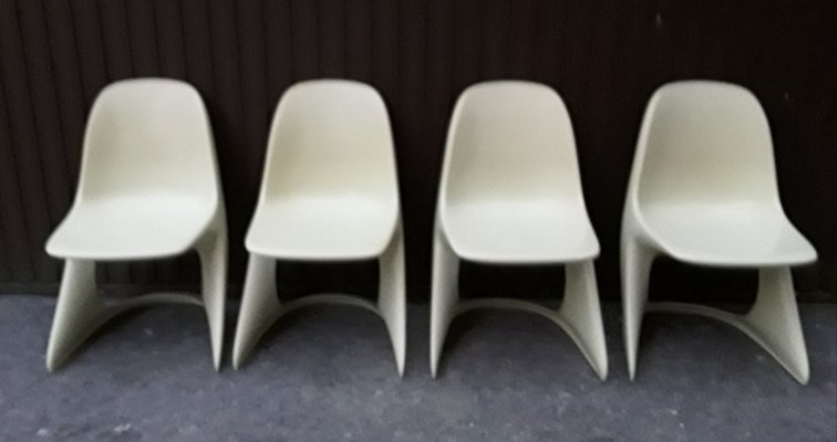 Stackable Plastic Chairs by Alexander Begge for Casala, 1974, Set of 4-HOI-778935