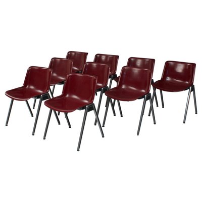 Stacking Chairs by Osvaldo Borsani for Tecno, Italy, 1970s, Set of 9-ITV-1299158