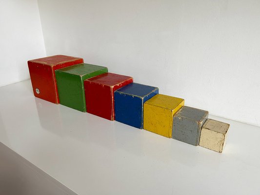 Stacking Cubes by Ko Verzuu for Ado, 1930s, Set of 7-RPY-1801238